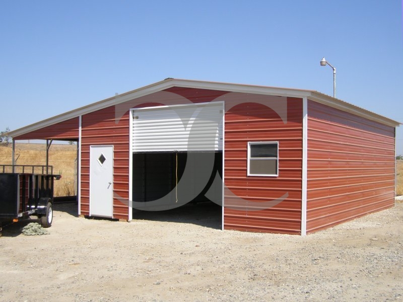 Continuous Roof Barn | Vertical Roof | 36W x 26L x 10H | Enclosed Barn