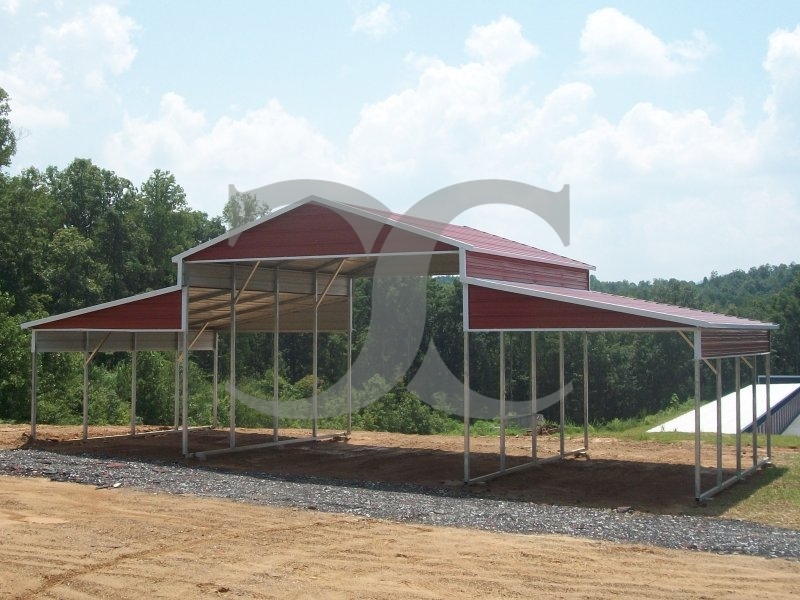 Steel Barn Shelter | Boxed Eave Roof | 42W x 21L x 12H | Barn Shed