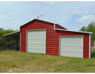 Metal Barn | Boxed Eave Roof | 42W x 26L x 12H | Raised Center Aisle