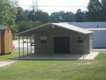 Carport | Boxed Eave Roof | 22W x 26L x 7H Utility Carport Combo