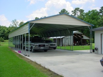 Carport | Vertical Roof | 24W x 61L x 10H | 2 Panels | 2 Gables