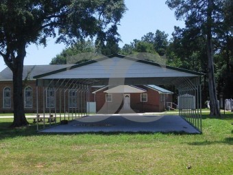 Carport | Vertical Roof | 30W x 51L x 10H` | 2 Gables | 2 18" Panels