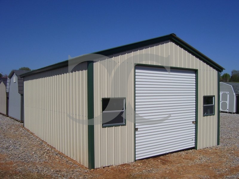 Single Car Garage | Vertical Roof | 18W x 26L x 10H | Metal Garage