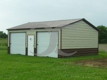 Metal Garage | Vertical Roof | 22W x 26L x 9H | Side Entry