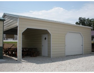 Metal Utility Garage | Vertical Roof | 22W x 31L x 10H | Storage Garage