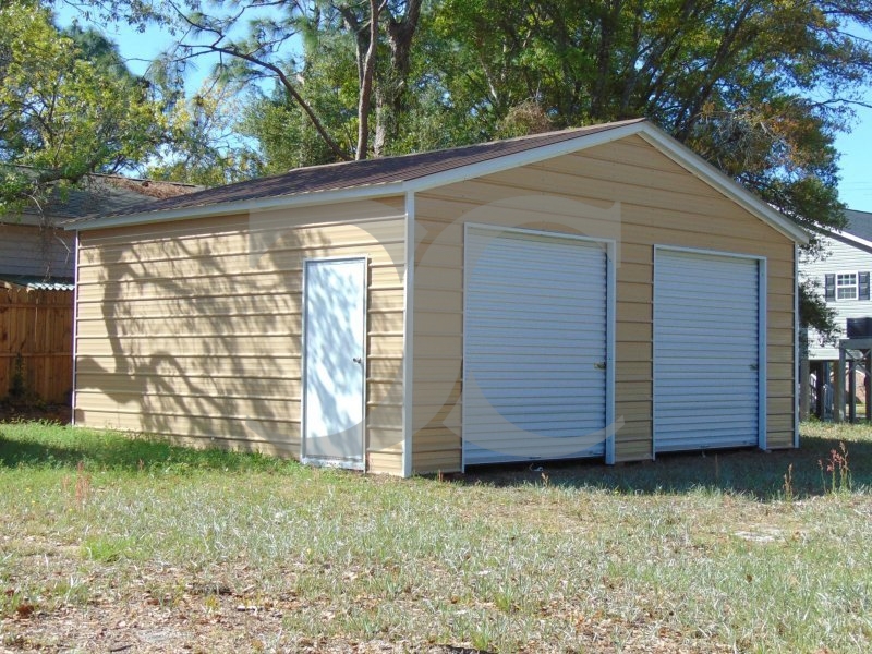 2-Car Garage | Vertical Roof | 22W x 26L x 9H | Enclosed Garage