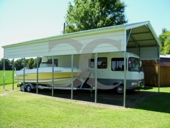 Carport | Vertical Roof | 18W x 36L x 12H RV Boat Carport